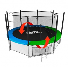 Unix line 12ft  / 366  см Classic (inside) синий/зеленый из каталога батутов с защитной сеткой в Воронеже по цене 34490 ₽