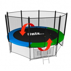 Unix line 12ft / 366 см Classic (outside) синий/зеленый из каталога батутов с защитной сеткой в Воронеже по цене 34490 ₽