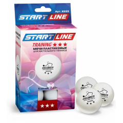 Start Line TRAINING 3*, 6 мячей в упаковке из каталога мячей для настольного тенниса в Воронеже по цене 590 ₽