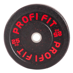 Profi Fit бамперный черный 25 кг из каталога дисков для штанги с посадочным диаметром 50 мм. в Воронеже по цене 15804 ₽