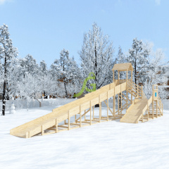 IgraGrad ’’Snow Fox 12 м’’ с двумя скатами, без окраски из каталога зимних деревянных горок в Воронеже по цене 304200 ₽