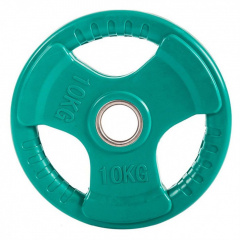 Profi Fit 3 HANDLE 10 кг обрезиненный (с хватами) из каталога дисков для штанги с посадочным диаметром 50 мм. в Воронеже по цене 5712 ₽