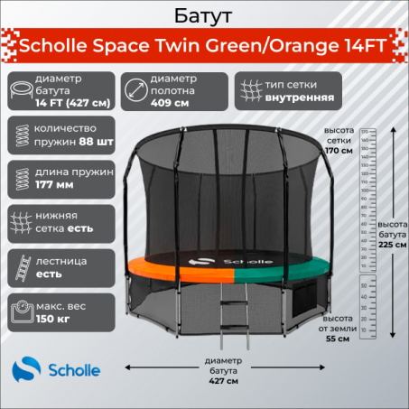 Рендер-8 для Scholle Space Twin Green/Orange 14FT (4.27м)