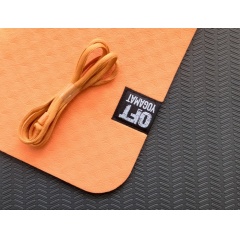 6 мм двухслойный оранжевый FT-YGM6-2LT-ORANGE-BK в Воронеже по цене 1860 ₽ в категории коврики для йоги и фитнеса Original FitTools