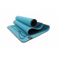 Original FitTools 6 мм двухслойный перфорированный голубой FT-YGM6-3DT-SKYBLUE из каталога товаров для фитнеса, йоги, пилатеса в Воронеже по цене 2190 ₽